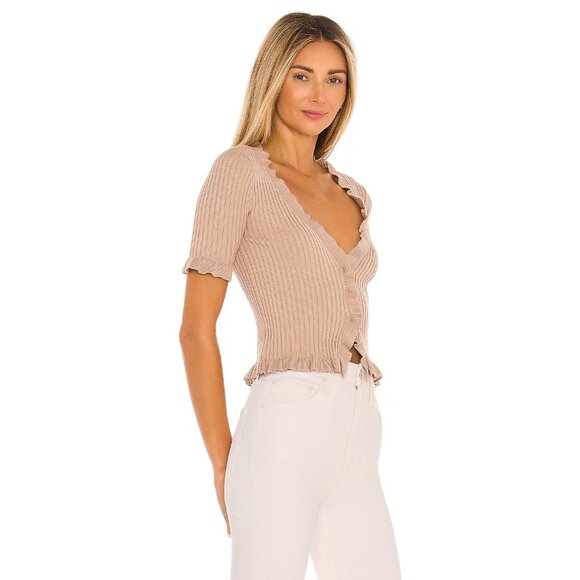 Lovers + Friends Nude Carissa Ruffle Sweater size XS - Picture 4 of 11